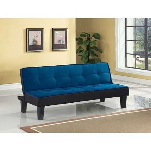 66" X 29" X 28" Blue Flannel Fabric Adjustable Couch