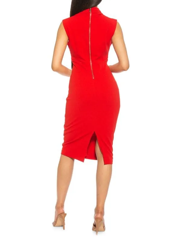 Alexia Admor Elouise sheath dress with draping, green