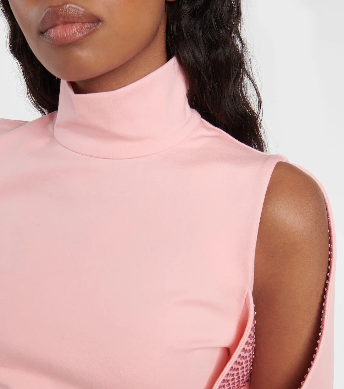 Area Embellished Mini Dress, Pink