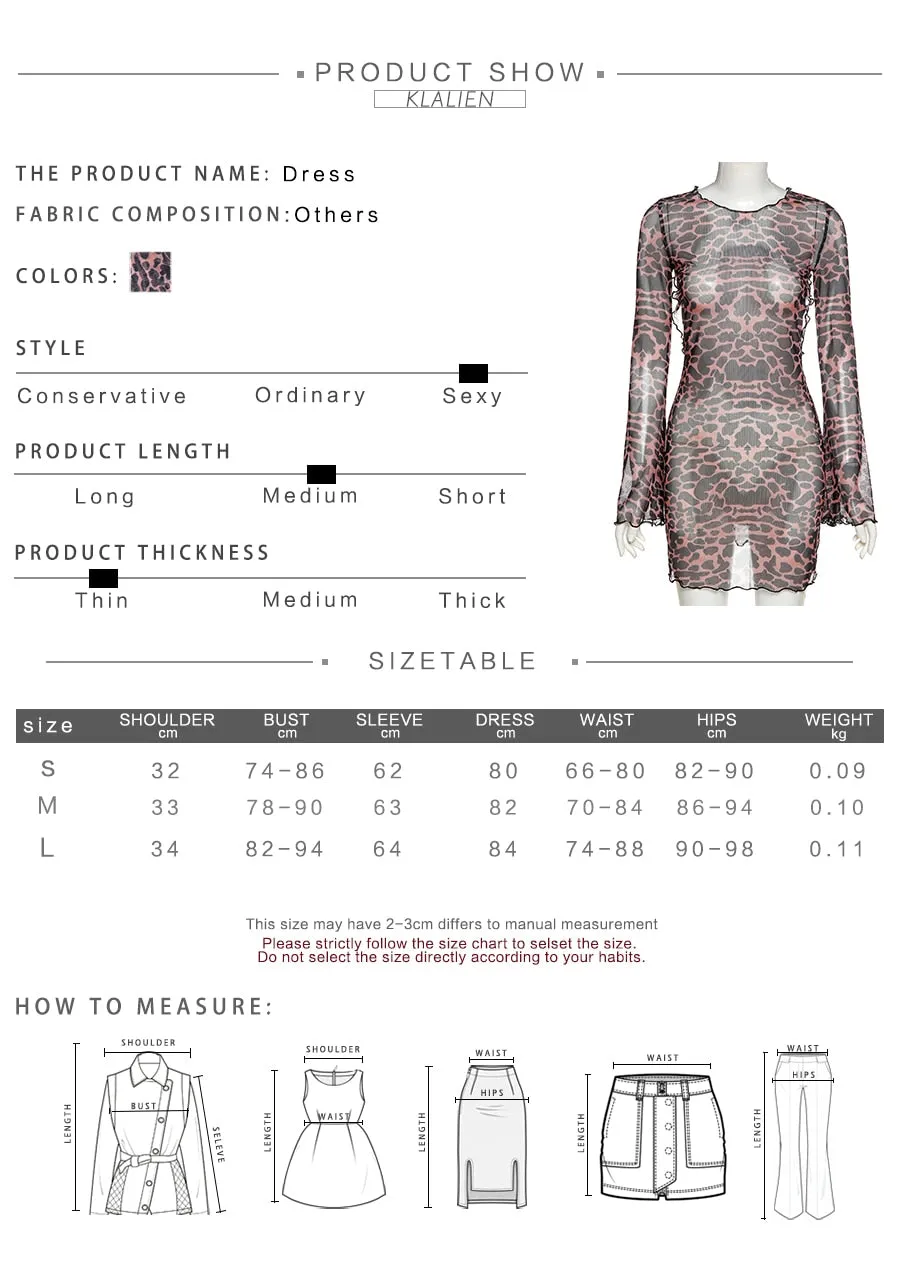 Autumn Fashion Sexy Hollow Out Backless Leopard Print Casual Street Party Vacation Beach Bodycon Dress