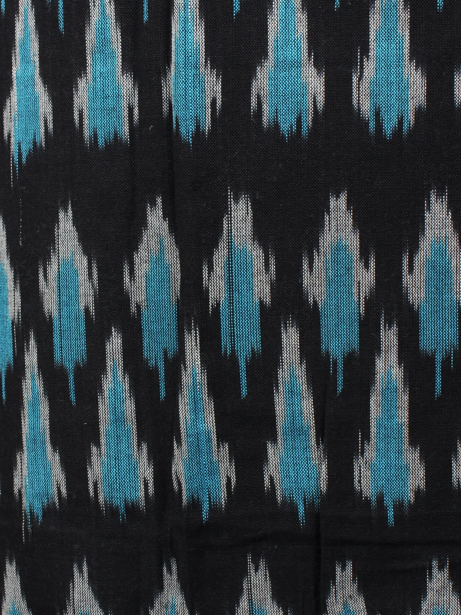 Azure Black White Ikat Handwoven Cotton Suit Fabric Set of 3 - S1002013
