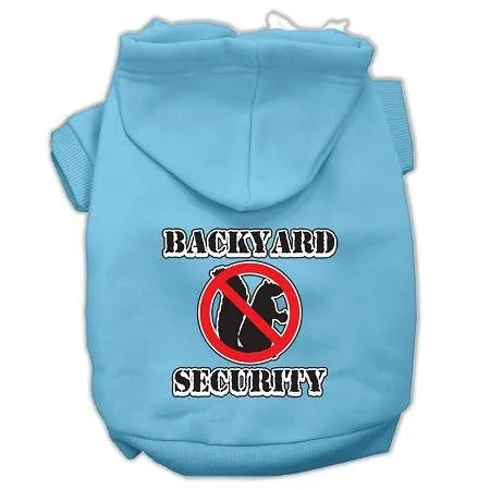 Backyard Security Screen Print Pet Hoodies Baby Blue Size L (14)