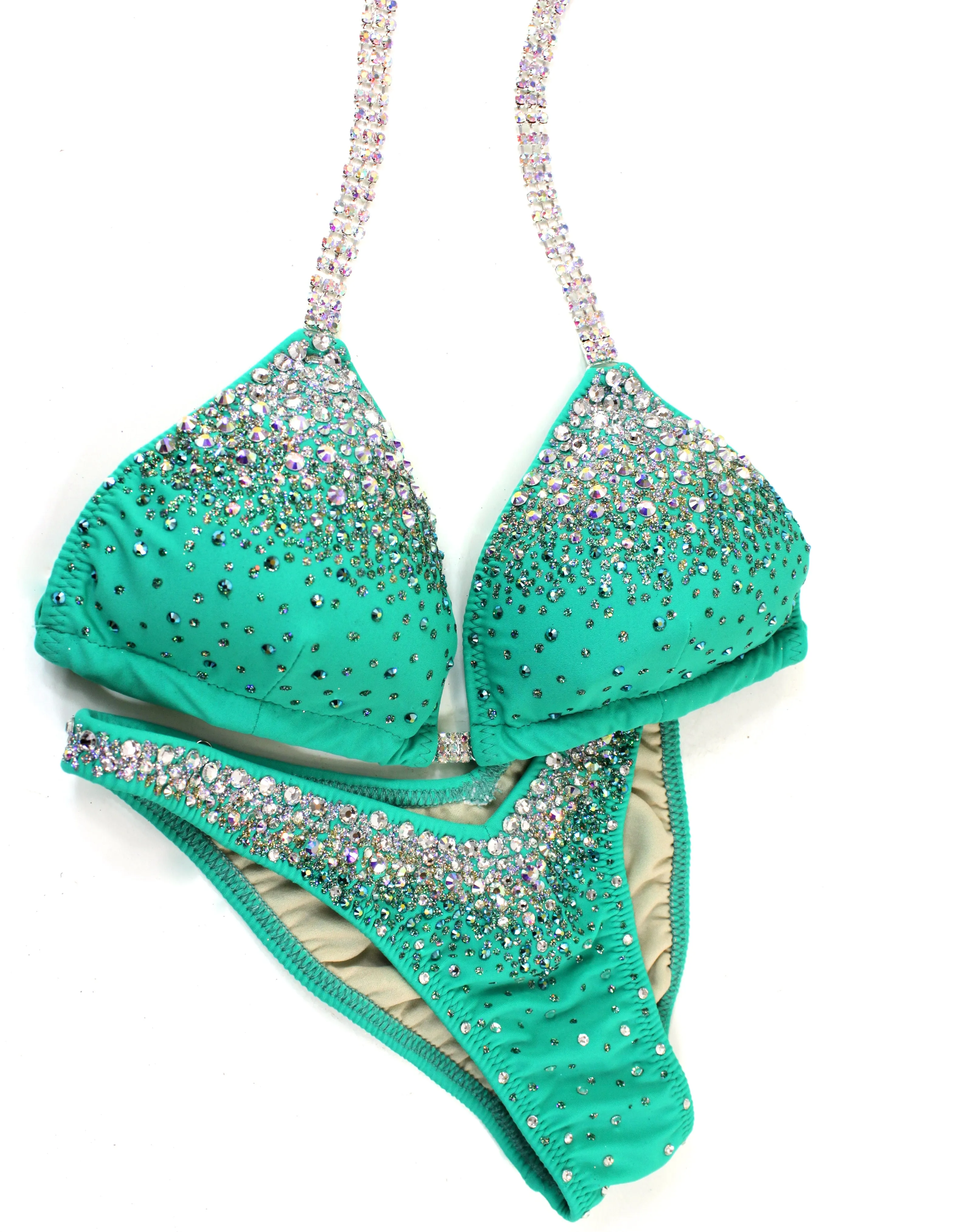 Bali Mint Sparkling Figure Competition Suit