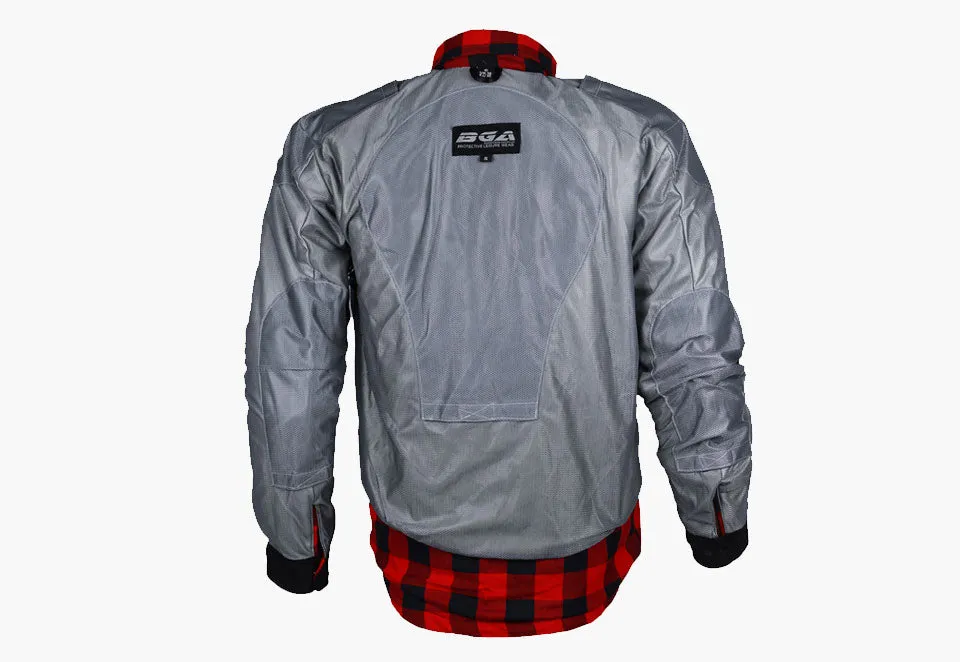 BGA Exo Protective Motorcycle Flannel Shirts Red/Black