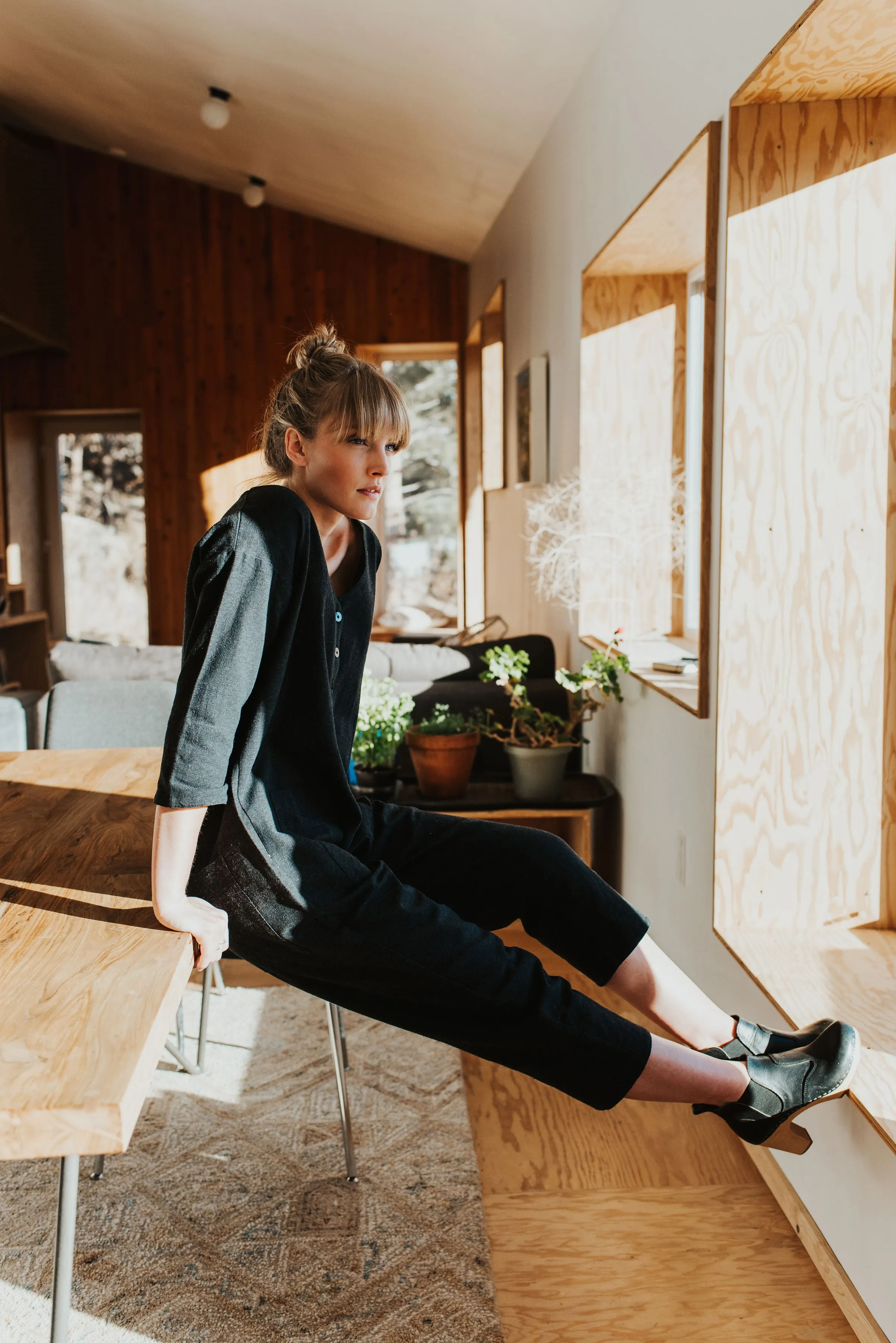 Black & Indigo Inside Cuff Jumpsuit (S-L)