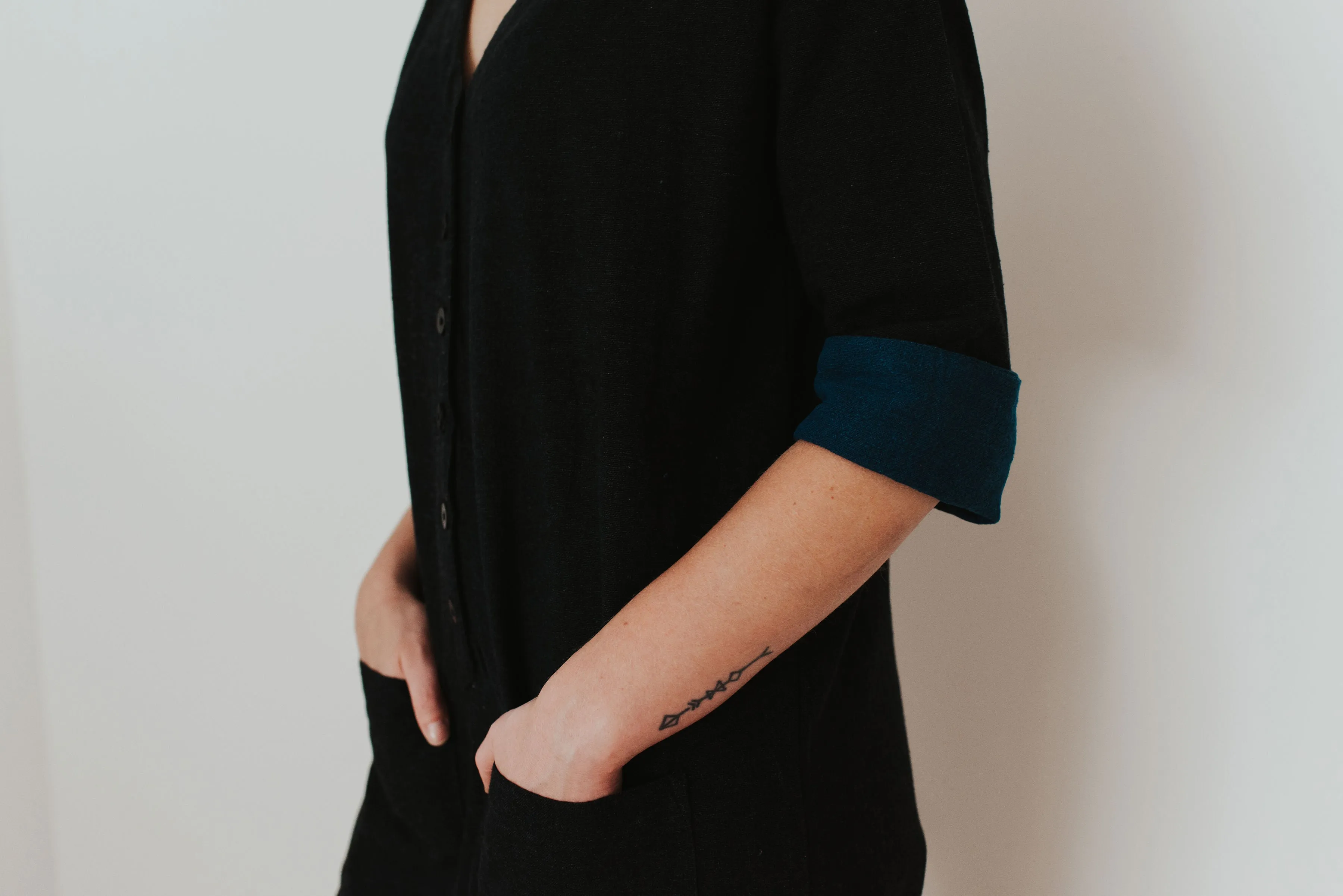 Black & Indigo Inside Cuff Jumpsuit (S-L)