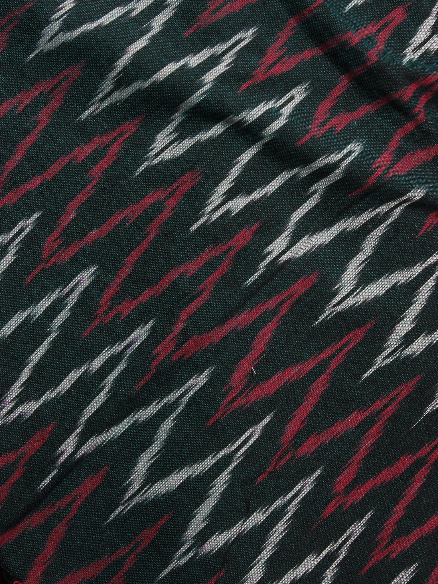 Black Red White Ikat Handwoven Cotton Suit Fabric Set of 3 - S1002039