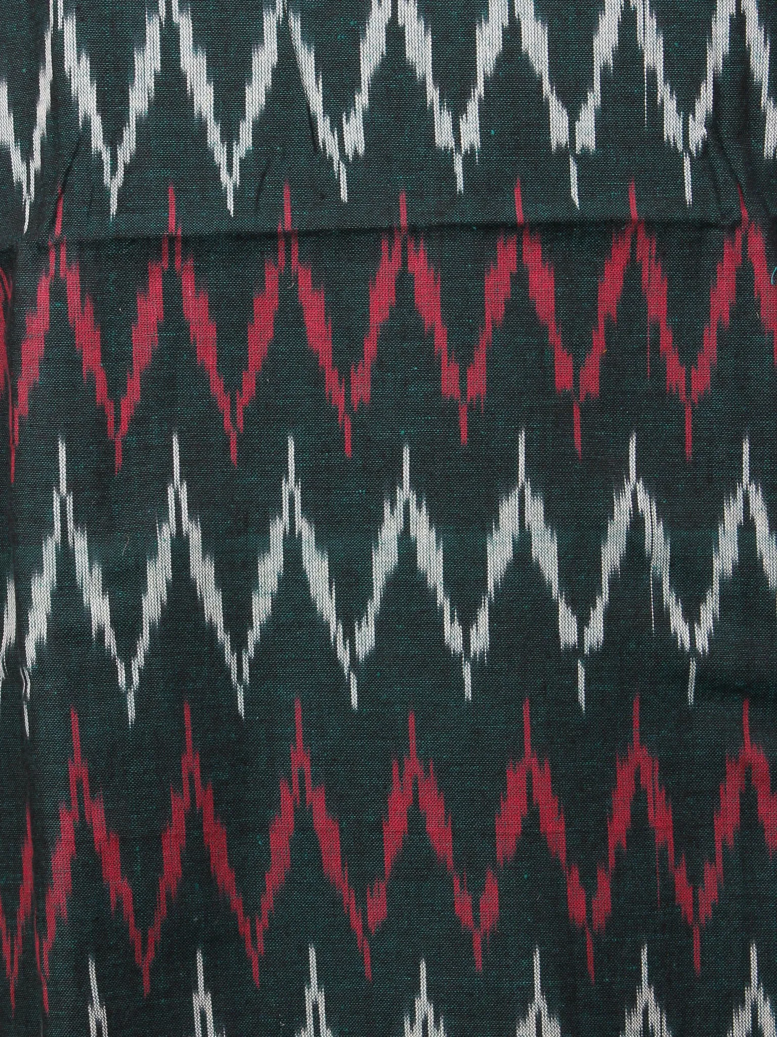 Black Red White Ikat Handwoven Cotton Suit Fabric Set of 3 - S1002039