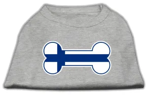 Bone Shaped Finland Flag Screen Print Shirts Grey XS (8)
