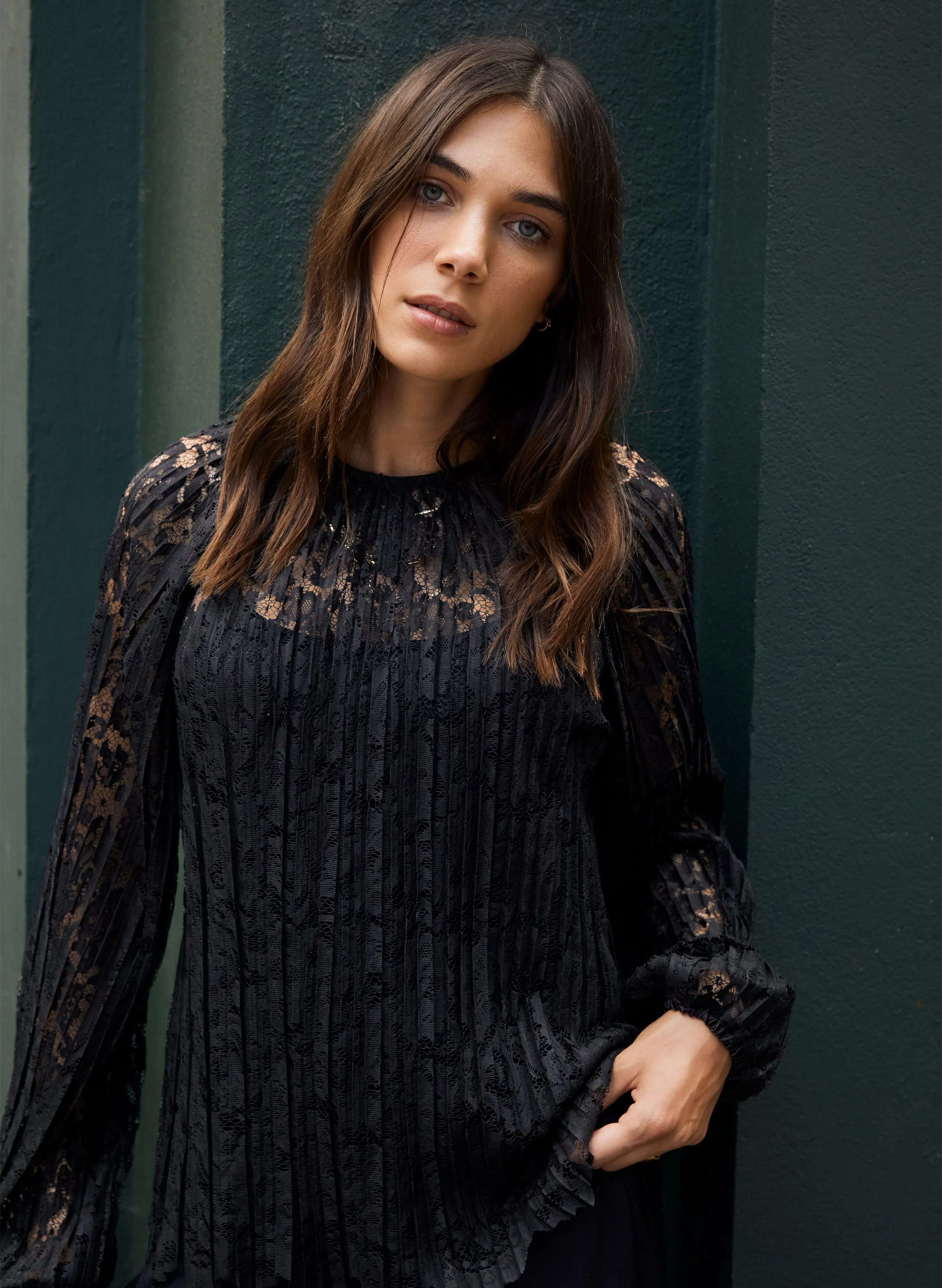 Coline Recycled Lace Sheer Top
