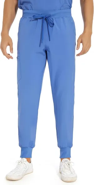 COZYFIT Scrub Pants for Men - Slim Jogger Pants with 5 Pockets, Yoga Waistband, Anti-Wrinkle Scrubs for Men