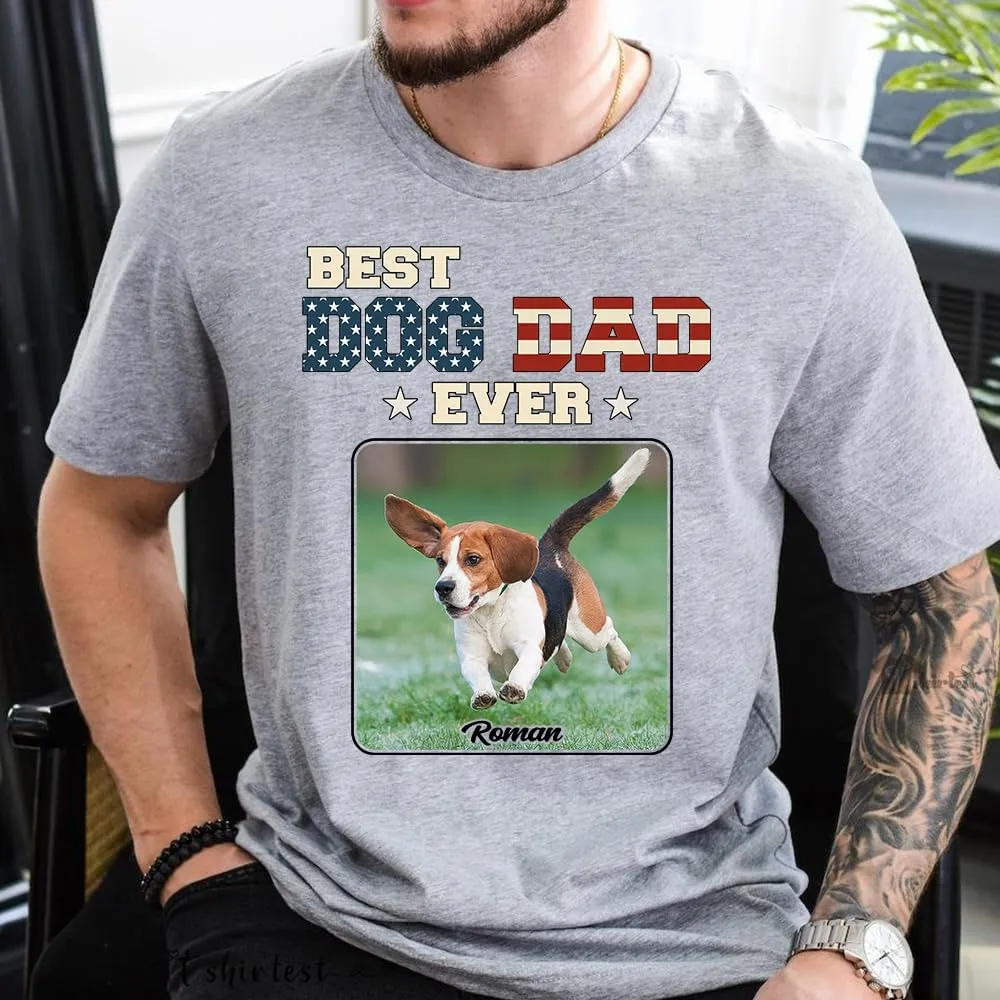 Custom Dog Dad T-Shirt, Personalized Dog Papa Shirt, Gift for Dad, Papa, Dog Lover, Fathers Day, Birthday, Christmas