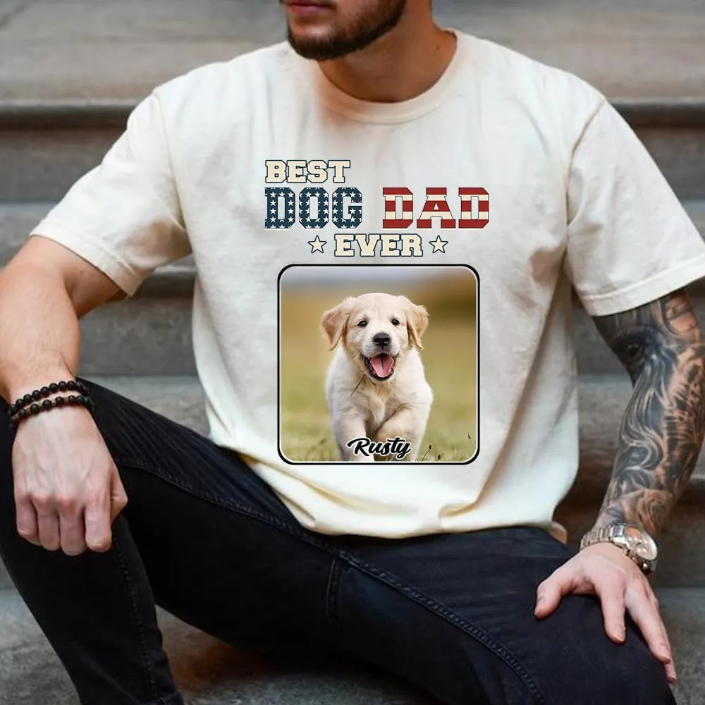 Custom Dog Dad T-Shirt, Personalized Dog Papa Shirt, Gift for Dad, Papa, Dog Lover, Fathers Day, Birthday, Christmas