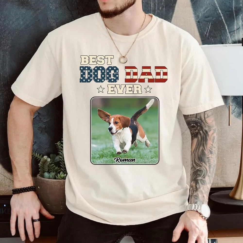 Custom Dog Dad T-Shirt, Personalized Dog Papa Shirt, Gift for Dad, Papa, Dog Lover, Fathers Day, Birthday, Christmas