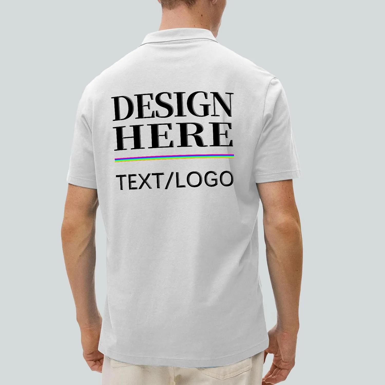 Custom Polo Shirts for Men Women, Personalized Golf Shirts with Text/Logo/Photo, Bulk Customized Business Polo Shirt