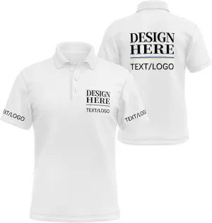 Custom Polo Shirts for Men Women, Personalized Golf Shirts with Text/Logo/Photo, Bulk Customized Business Polo Shirt