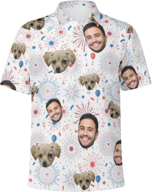 Custom Polo Shirts with Face Photo Golf Shirt Design Your Own Personalized Hawaiian Short Sleeve Performance