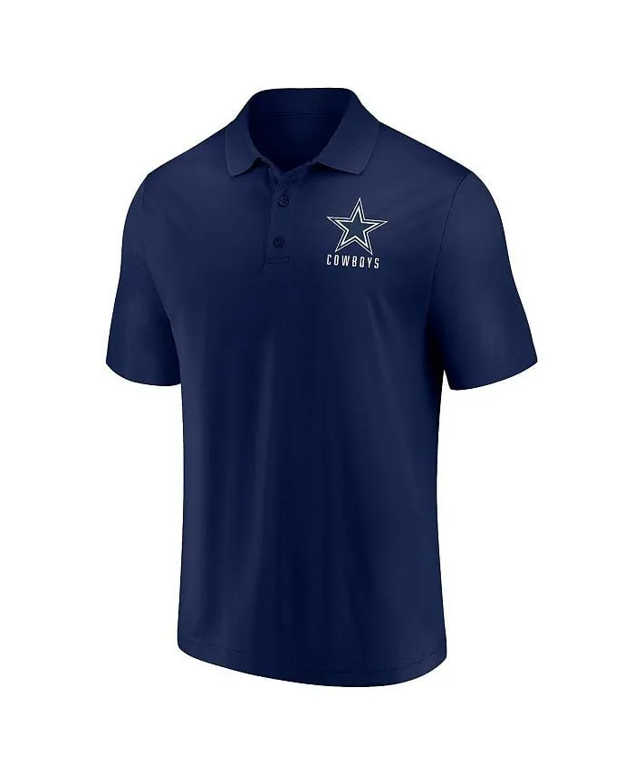 Dallas Cowboys Lockup Fanatics Men's White and Navy Signature Logo Polo 2 Pack , multicolor
