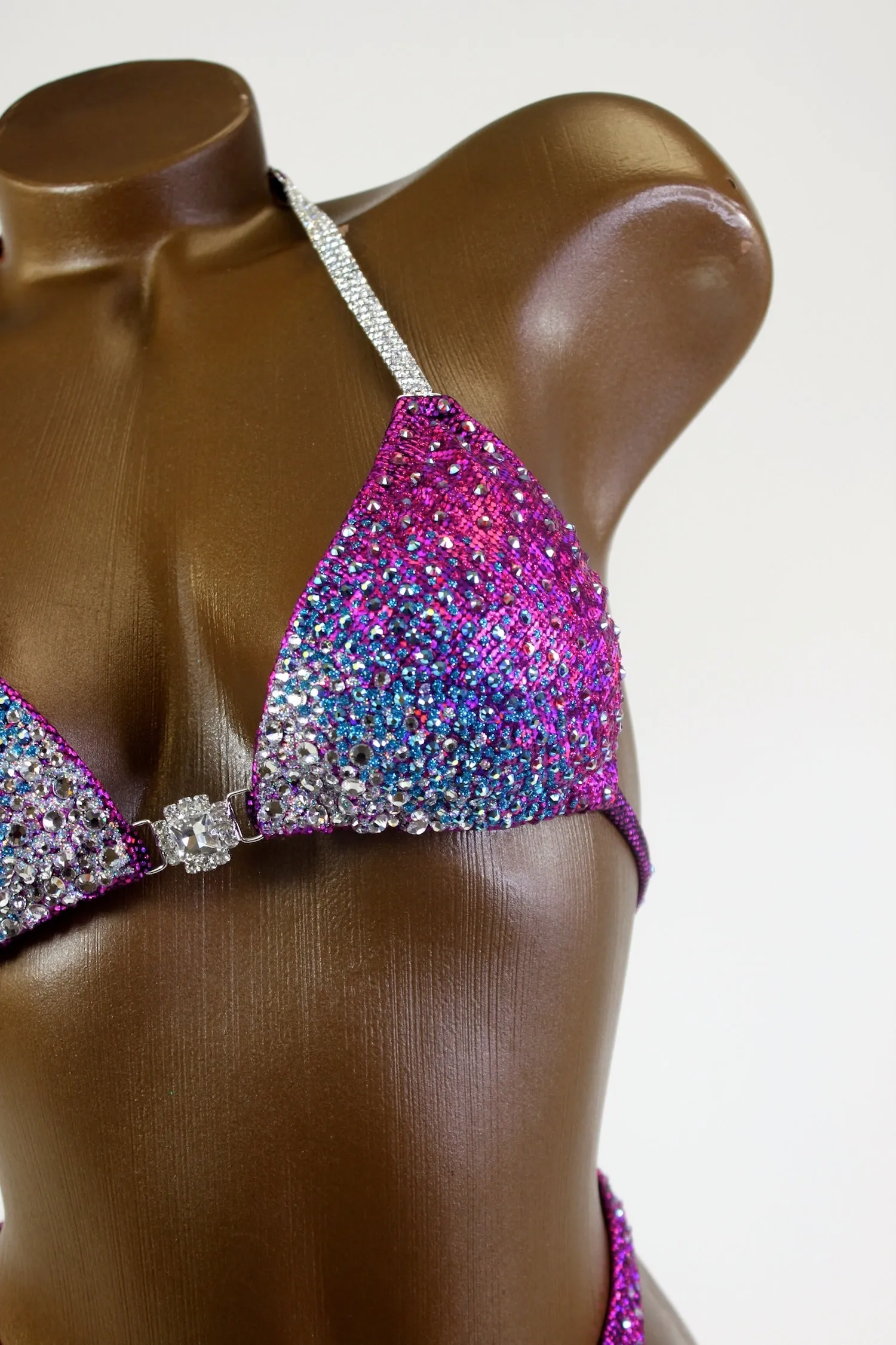 Deep Blue/Fuchsia Figure Competition Suit