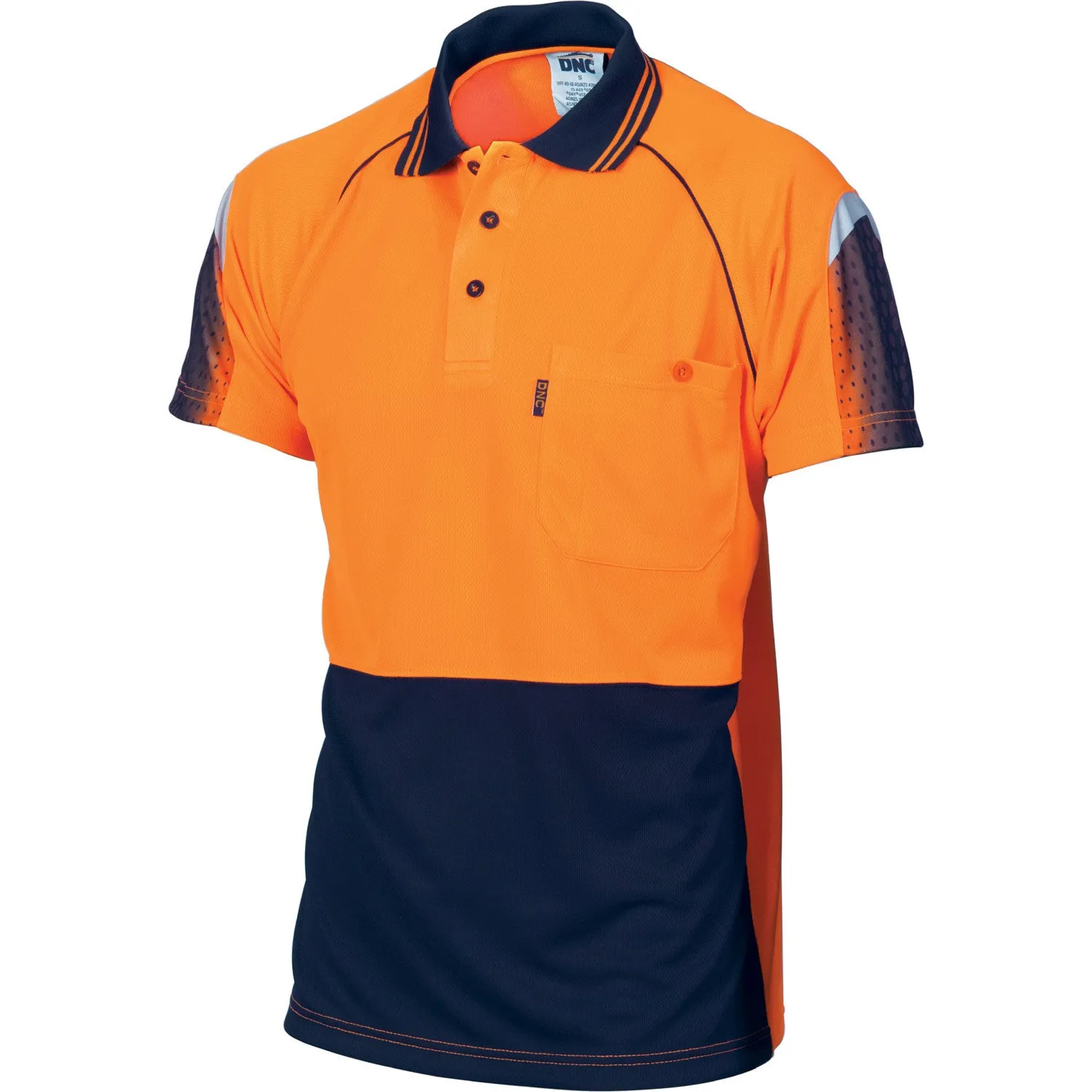 DNC Hi Vis Cool Breathe Sublimated Piping Polo Short Sleeve (3751)