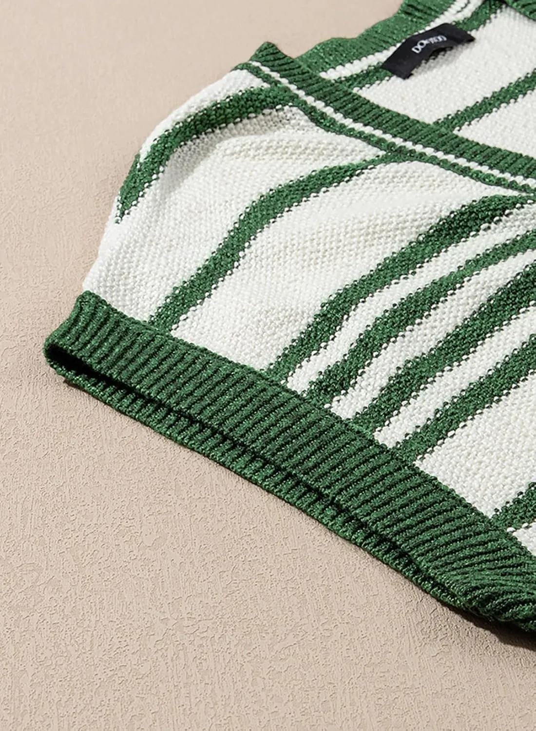 Dokotoo Sweater Vest Women Striped V Neck Button Vest for Women Vest Top Spring Cardigan Sweaters for Women 2025