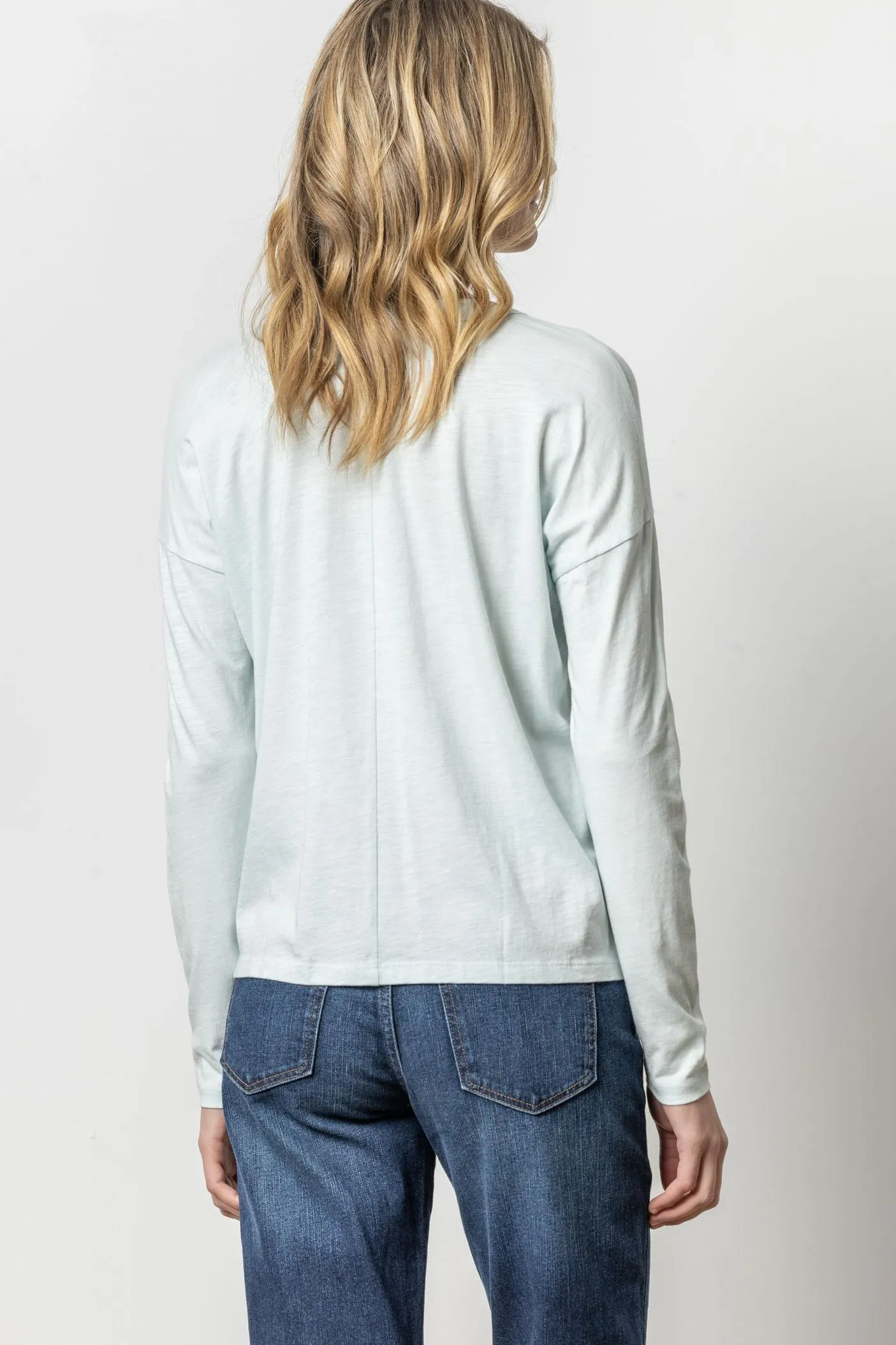 Drop Shoulder V-Neck