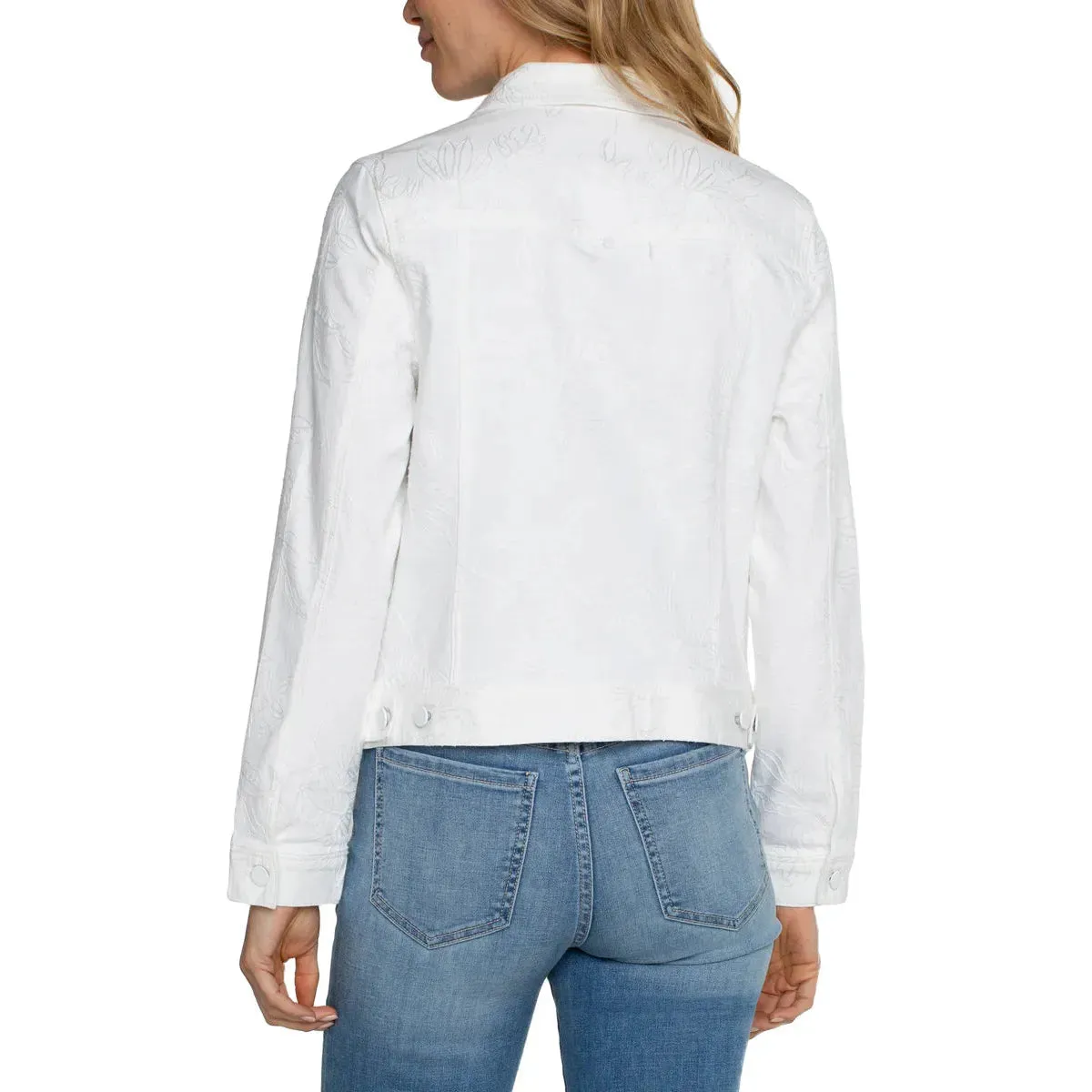 Eco Jean Jacket with Floral Embroidery