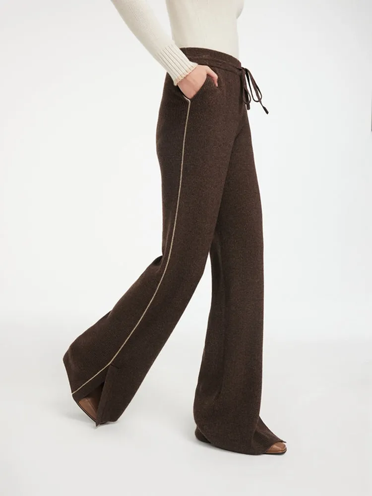 EP YAYING Bootcut Slit-hem Knit Pants