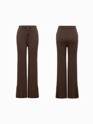 EP YAYING Bootcut Slit-hem Knit Pants