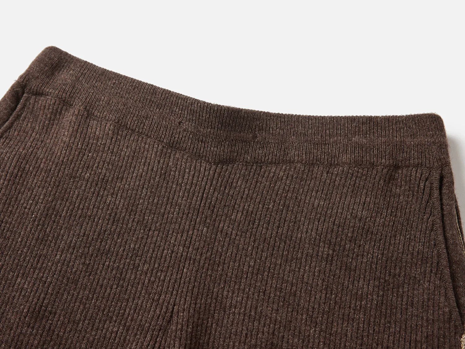EP YAYING Bootcut Slit-hem Knit Pants