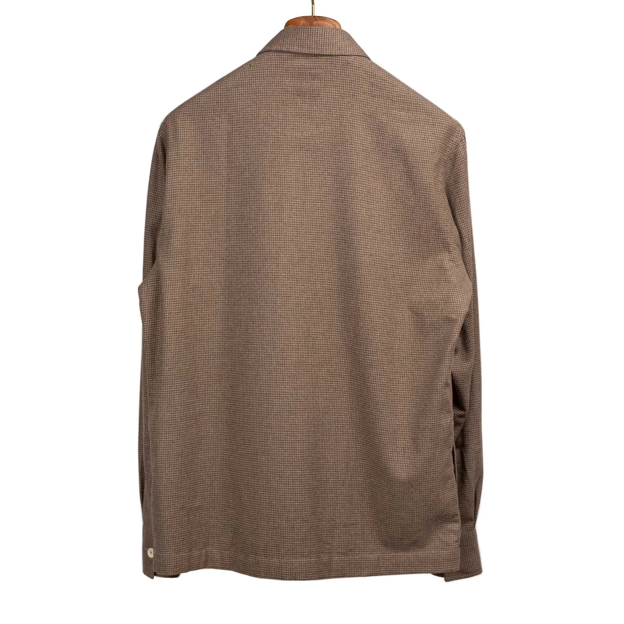 Exclusive Work Shirt in brown microtooth cotton