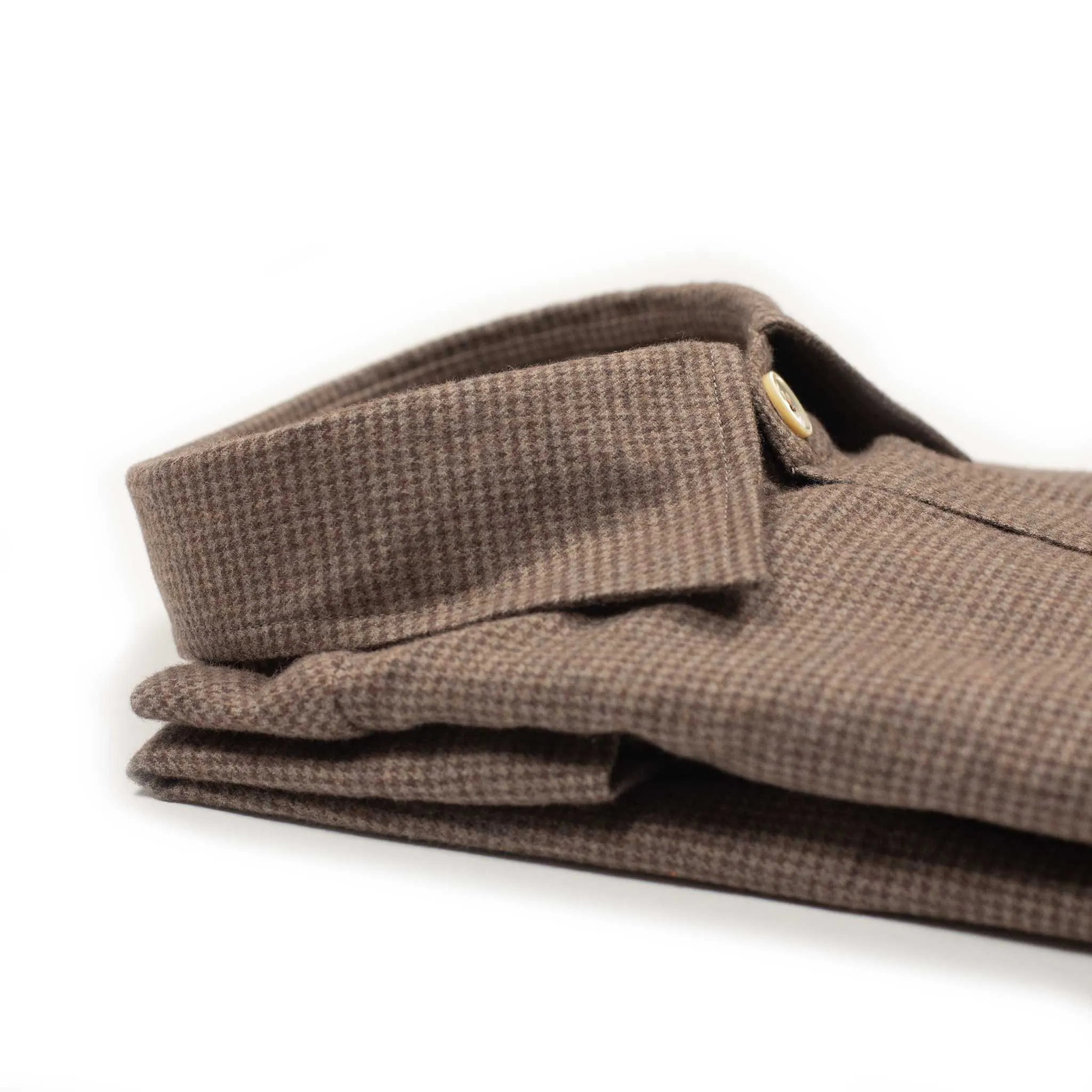 Exclusive Work Shirt in brown microtooth cotton