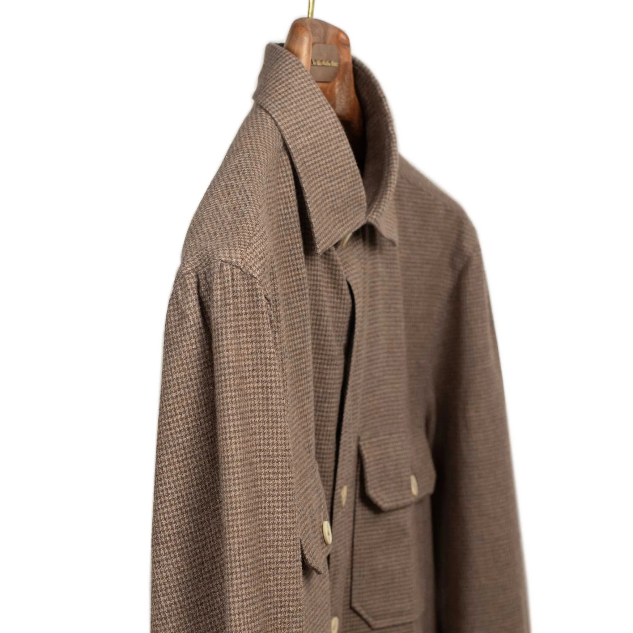 Exclusive Work Shirt in brown microtooth cotton