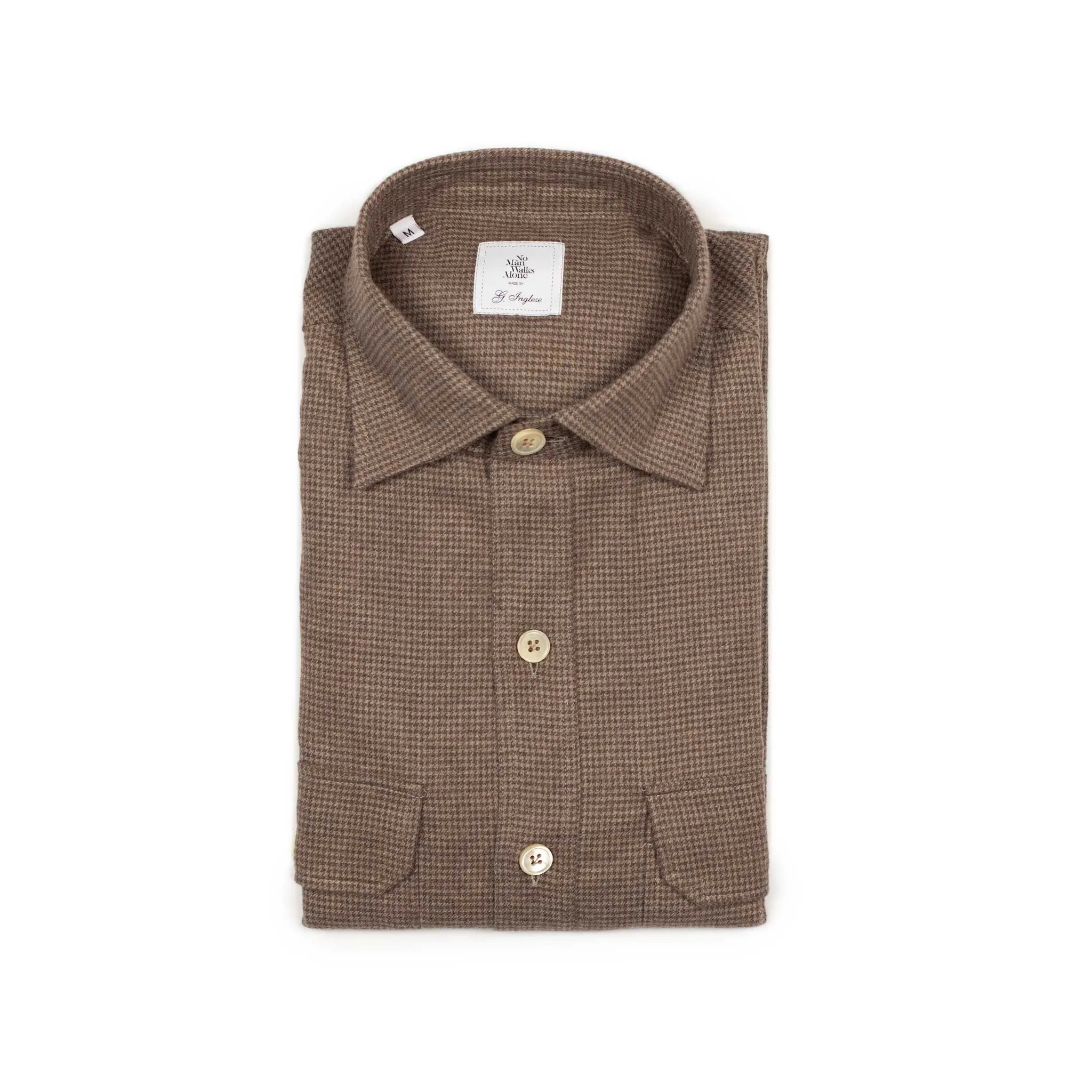 Exclusive Work Shirt in brown microtooth cotton