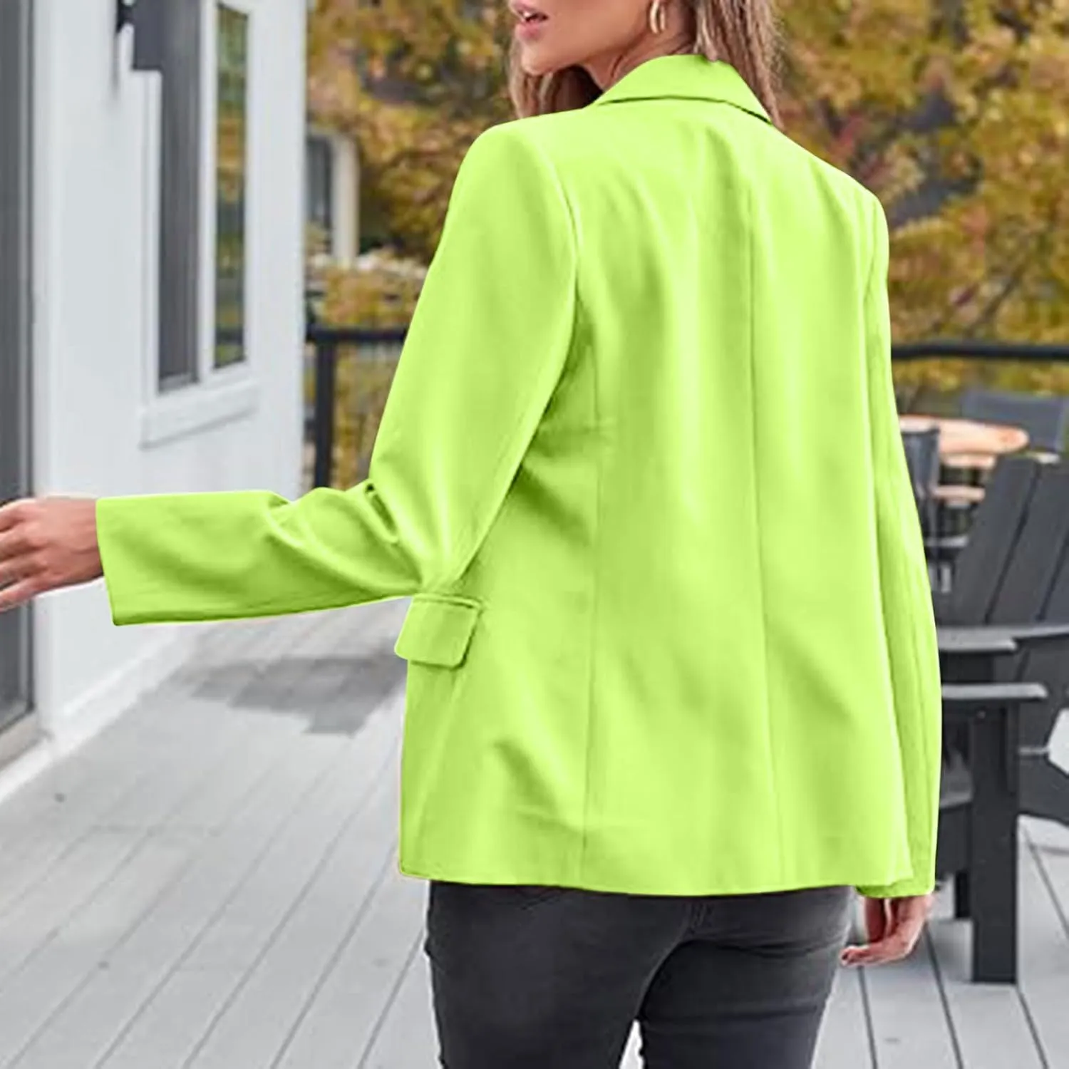 Firzero Womens Blazers for Work Casual Office Jacket 2024 Work Lapel Button Down Solid Elegant Long Sleeve Dressy Jackets