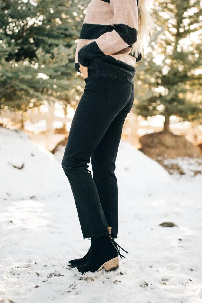 Flying Monkey Raw Edge Over Heels Black Denim