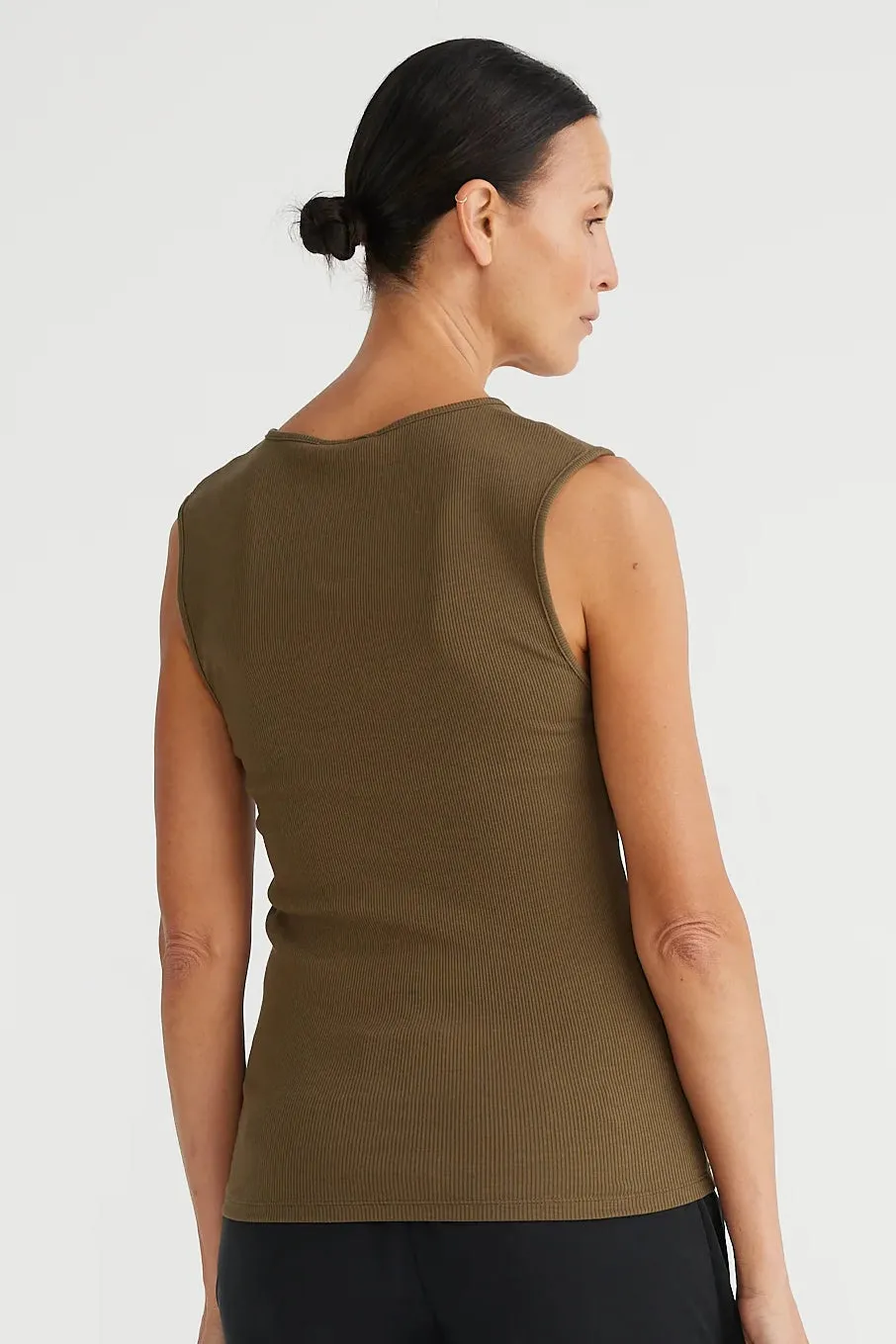 Henley Tank in Deep Moss