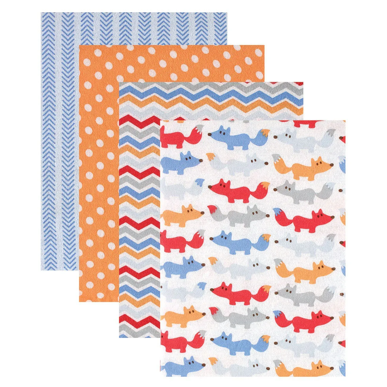 Hudson Baby Cotton Flannel Receiving Blankets, Blue