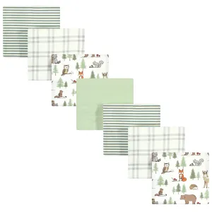 Hudson Baby Cotton Flannel Receiving Blankets Bundle, Forest Animals