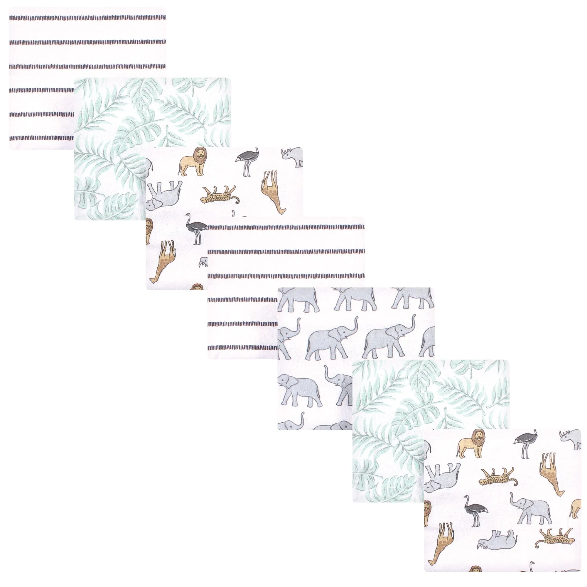 Hudson Baby Cotton Flannel Receiving Blankets Bundle, Modern Neutral Safari