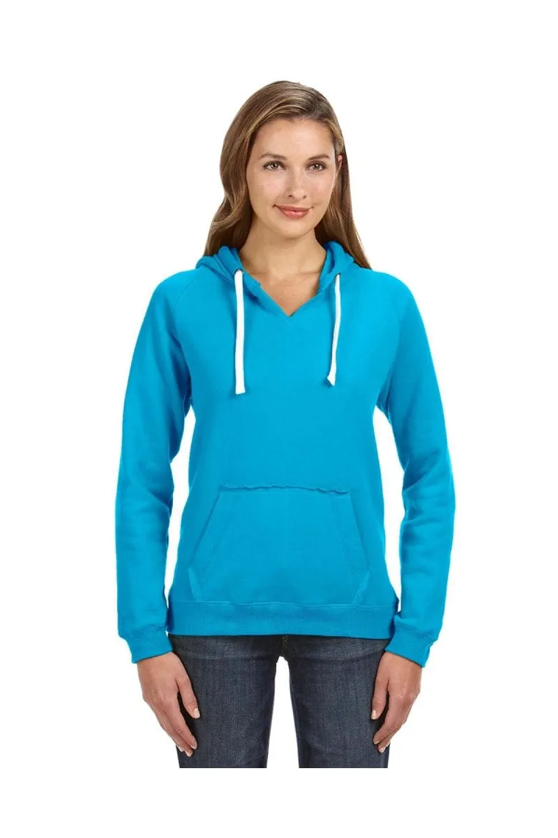 J America JA8836: Ladies' Sydney Brushed V-Neck Hood
