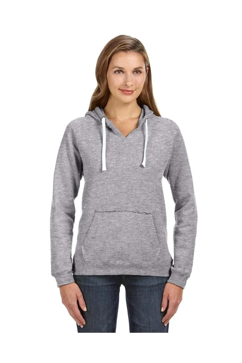 J America JA8836: Ladies' Sydney Brushed V-Neck Hood