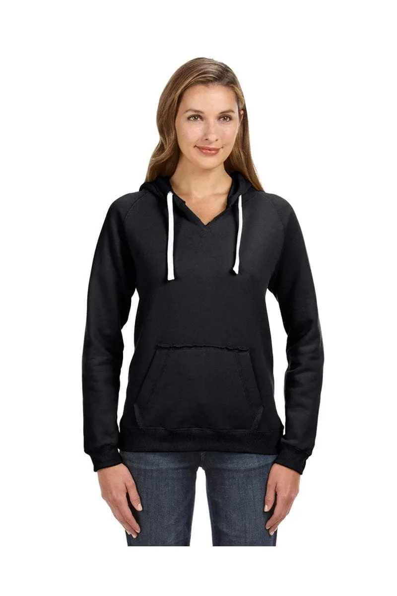 J America JA8836: Ladies' Sydney Brushed V-Neck Hood
