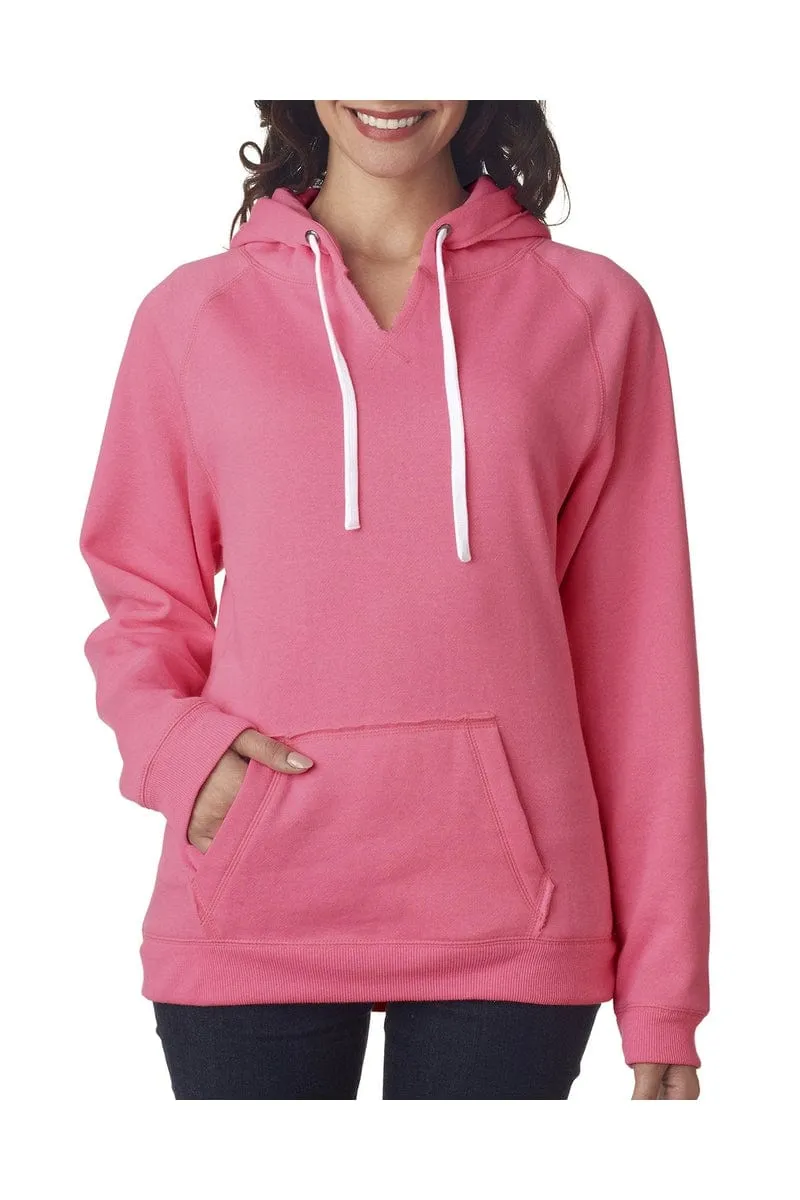 J America JA8836: Ladies' Sydney Brushed V-Neck Hood