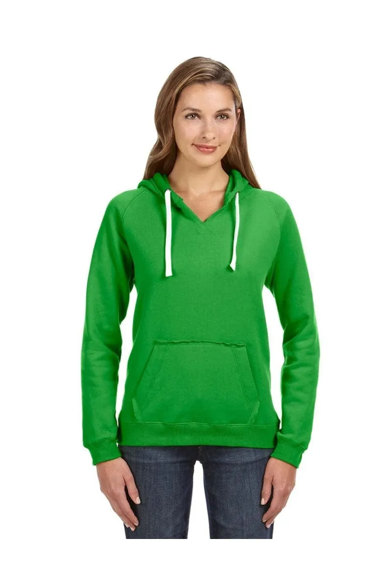 J America JA8836: Ladies' Sydney Brushed V-Neck Hood