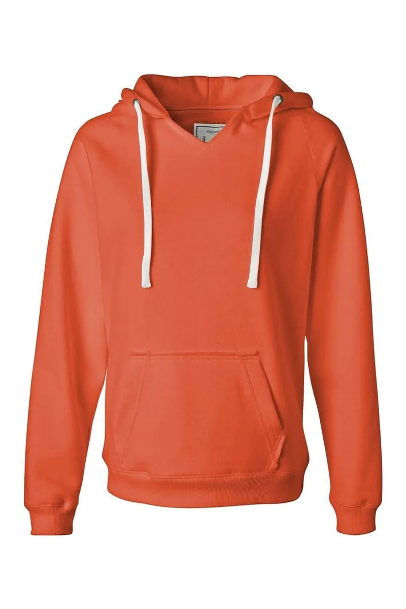 J America JA8836: Ladies' Sydney Brushed V-Neck Hood