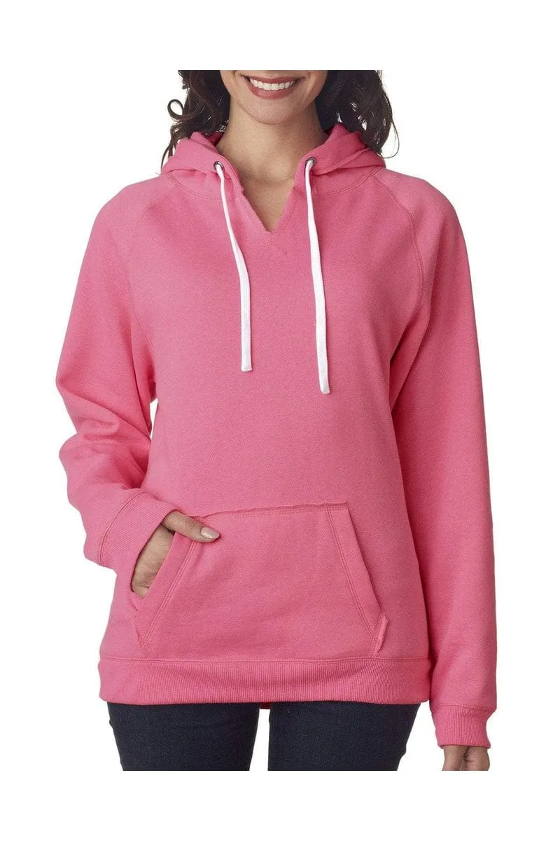 J America JA8836: Ladies' Sydney Brushed V-Neck Hood