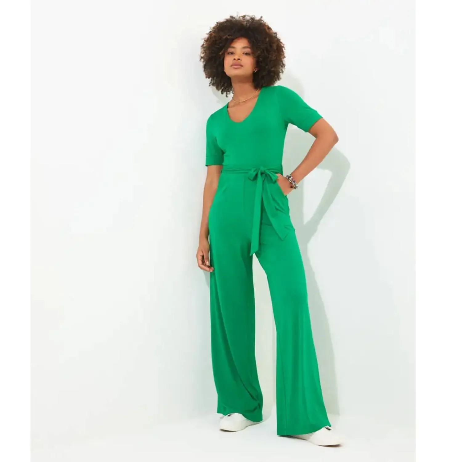 Joe Browns 18 Green Polly Jersey Jumpsuit