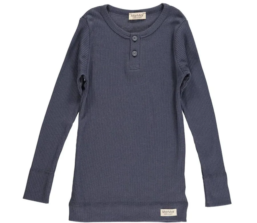MARMAR BLUE RIBBED HENLEY LEGGING SET