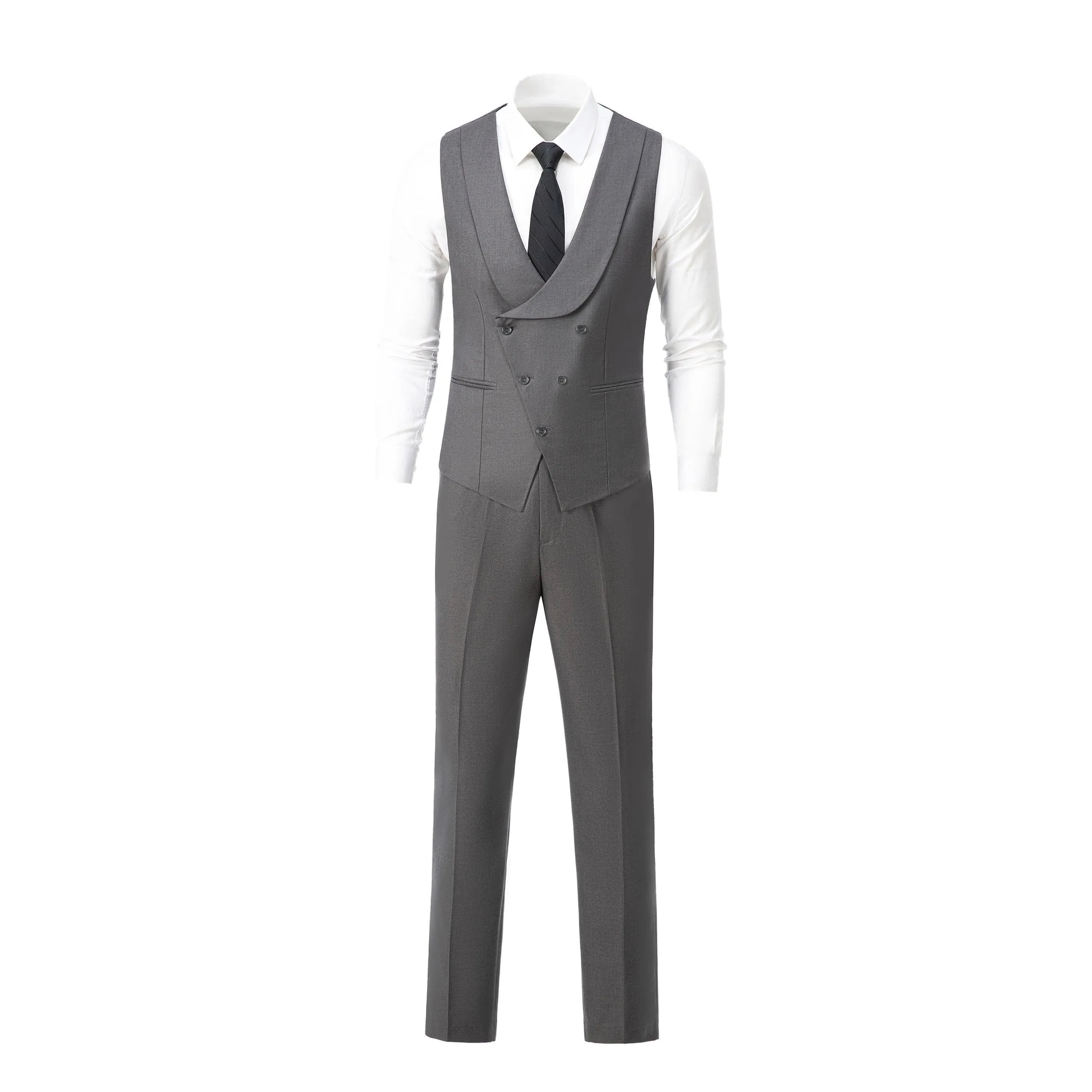 Men's 3 Piece Suits Slim Fit Notch Lapel Western Tuxedos (White Blazer Vest  Pant)